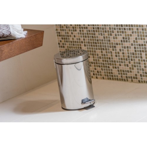 7483-PAPELERA ACERO CON PEDAL 12L PULL IMPORT DP412