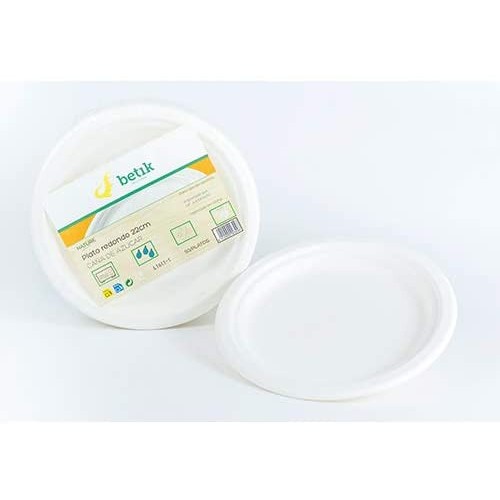 7487-PAQUETE 50 PLATOS REDONDOS CANA DE AZUCAR 17CM BETIK CU469