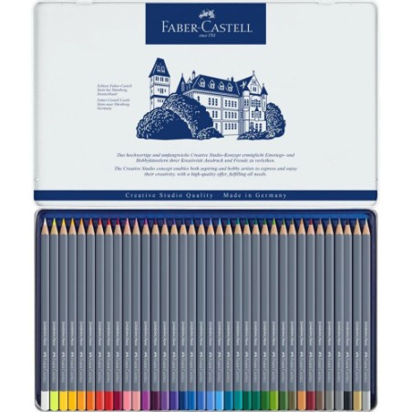 7541-ESTUCHE DE METAL CON 36 LAPICES DE COLORES ACUARELABLES GOLDFABER. FABER CASTELL 114636