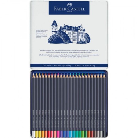 7547-ESTUCHE DE METAL CON 24 LAPICES DE COLORES GOLDFABER. FABER CASTELL 114724