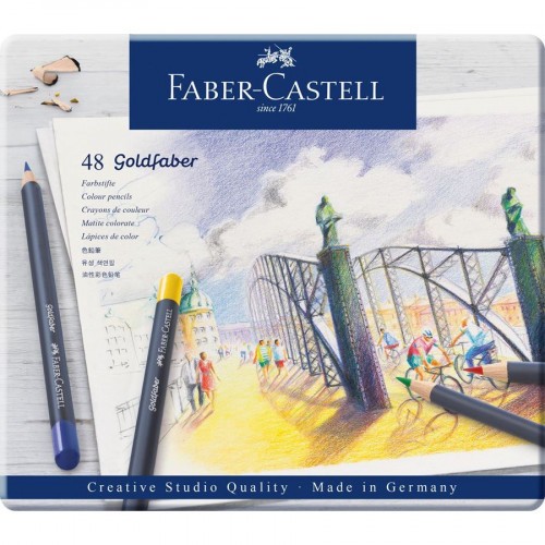 7550-ESTUCHE DE METAL CON 48 LAPICES DE COLORES GOLDFABER. FABER CASTELL 114748