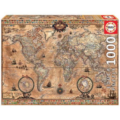 7598-Educa Antique World Map Puzzle rompecabezas 1000 pieza(s)