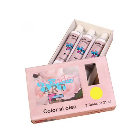 7631-CAJA 3 TUBOS 21ML. OLEO No.07 AMARILLO LIMON WONDER ART BY PRYSE 6250007