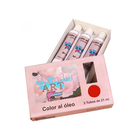 7633-CAJA 3 TUBOS 21ML. OLEO No.16 ROJO CARMESI WONDER ART BY PRYSE 6250016