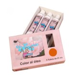 7636-CAJA 3 TUBOS 21ML. OLEO No.19 ROJO CADMIUM MEDIO WONDER ART BY PRYSE 6250019
