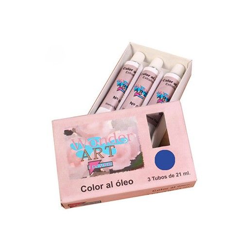 7639-CAJA 3 TUBOS 21ML. OLEO No.27 AZUL COBALTO WONDER ART BY PRYSE 6250027