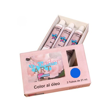 7640-CAJA 3 TUBOS 21ML. OLEO No.28 AZUL ULTRAMARINO WONDER ART BY PRYSE 6250028
