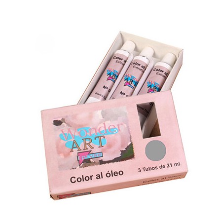 7649-CAJA 3 TUBOS 21ML. OLEO No.61 GRIS WONDER ART BY PRYSE 6250061