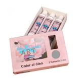 7649-CAJA 3 TUBOS 21ML. OLEO No.61 GRIS WONDER ART BY PRYSE 6250061