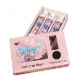 7650-CAJA 3 TUBOS 21ML. OLEO No.66 NEGRO MARFIL WONDER ART BY PRYSE 6250066
