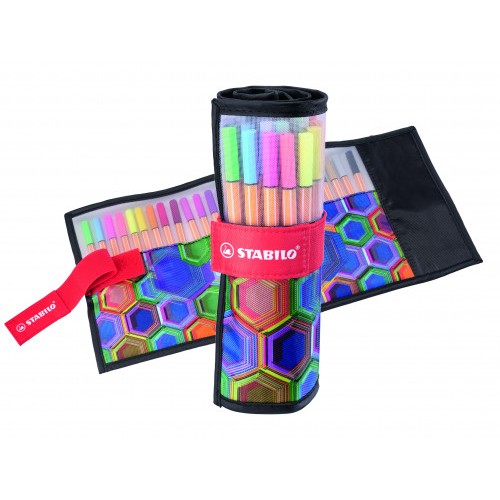 770-BLISTER BOLSA NYLON PUNTA FINA 0,4MM. POINT 88 DE 25 UNIDADES SURTIDOS STABILO 8825-071-20