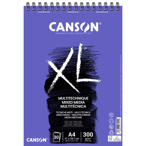 7742-Canson XL Mix Media Bloc de hojas de papel para bellas artes 30 hojas
