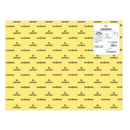 7759-PACK 25 HOJAS CARTULINA IRIS 50X65 185G AMARILLO LIMON CANSON C200040220
