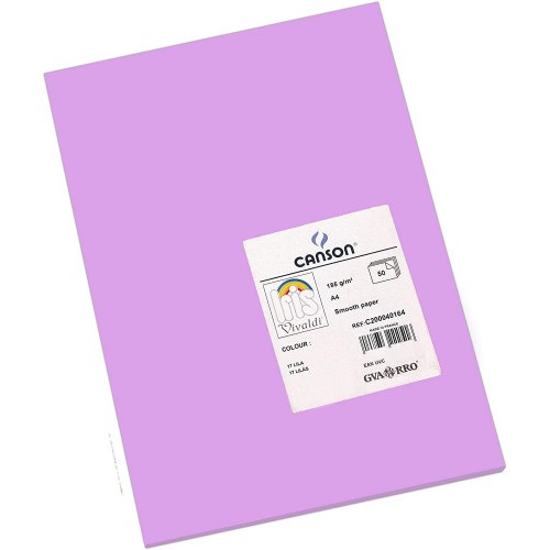 7775-PACK 50 HOJAS CARTULINA IRIS A4 185G LILA CANSON C200040164
