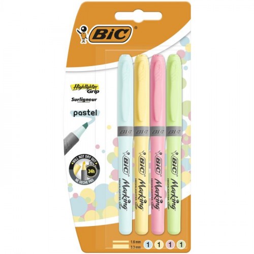 7793-BLISTER 4 MARCADORES FLUORESCENTE COLORES PASTEL BIC 964859
