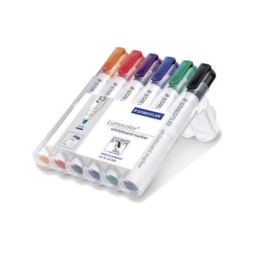 7865-ESTUCHE 6 PZAS LUMOCOLOR WHITEBOARD MARKER 351, SURT. STAEDTLER 351 WP6
