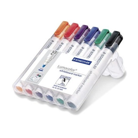 7865-ESTUCHE 6 PZAS LUMOCOLOR WHITEBOARD MARKER 351, SURT. STAEDTLER 351 WP6