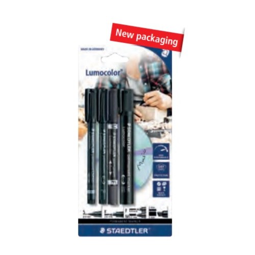 7936-BLISTER 4 LUMOCOLOR PERMANENT 60 BK, SURTIDO STAEDTLER 60 BK