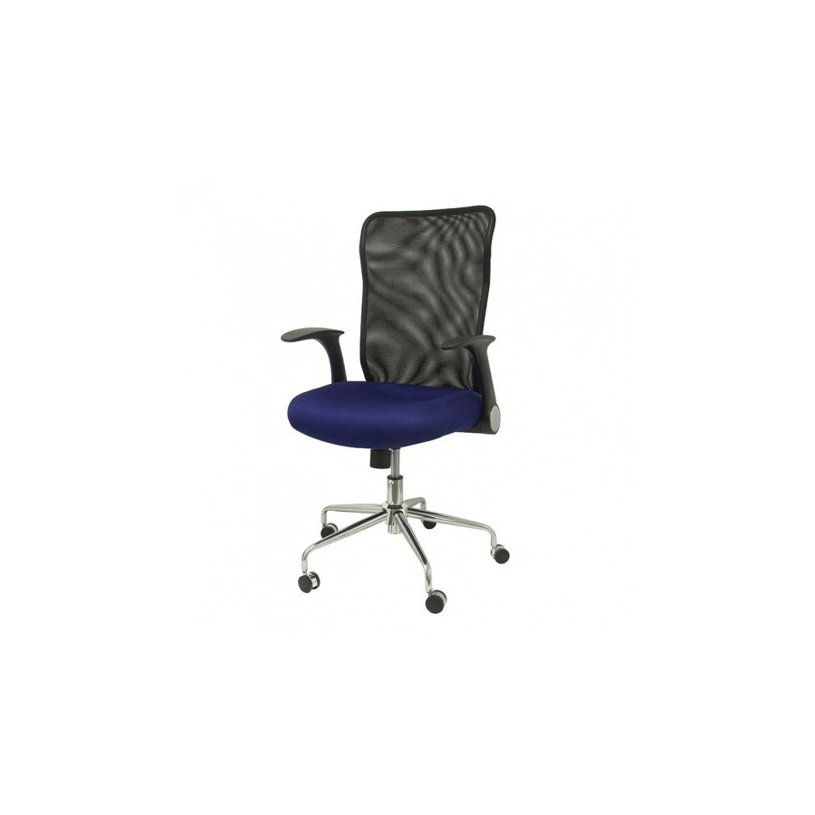 8037-SILLA MINAYA RESPALDO MALLA NEGRO ASIENTO 3D AZUL PIQUERAS Y CRESPO 4031AZ