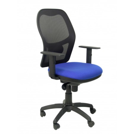 8072-SILLA JORQUERA MALLA NEGRA ASIENTO BALI AZUL PIQUERAS Y CRESPO 15SNBALI229