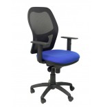 8072-SILLA JORQUERA MALLA NEGRA ASIENTO BALI AZUL PIQUERAS Y CRESPO 15SNBALI229
