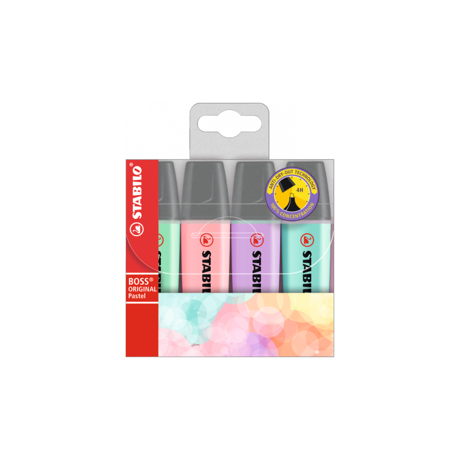 8095-ESTUCHE WALLET 4 BOSS COLORES PASTEL SURTIDOS STABILO 70/4-3