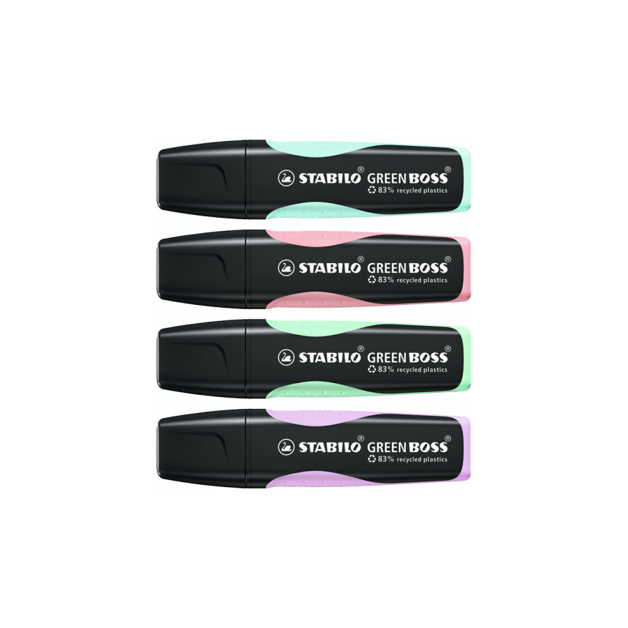 8105-ESTUCHE WALLET 4 STABILO GREEN BOSS COLORES PASTEL SURTIDOS STABILO 6070/4-2