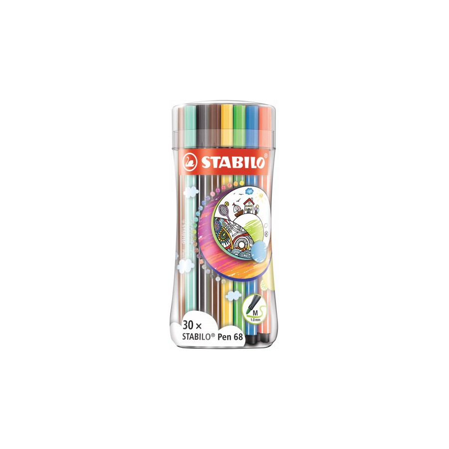 8111-STABILO Pen 68 rotulador Medio Multicolor 30 pieza(s)