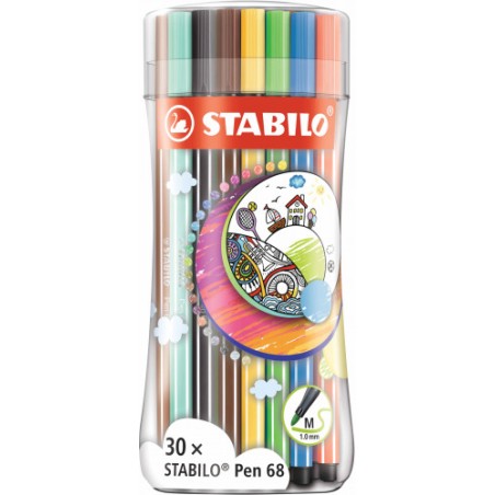 8111-STABILO Pen 68 rotulador Medio Multicolor 30 pieza(s)
