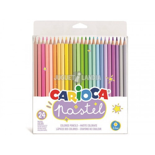 8126-BOLSA PVC 24 LAPICES PASTEL CARIOCA 43310