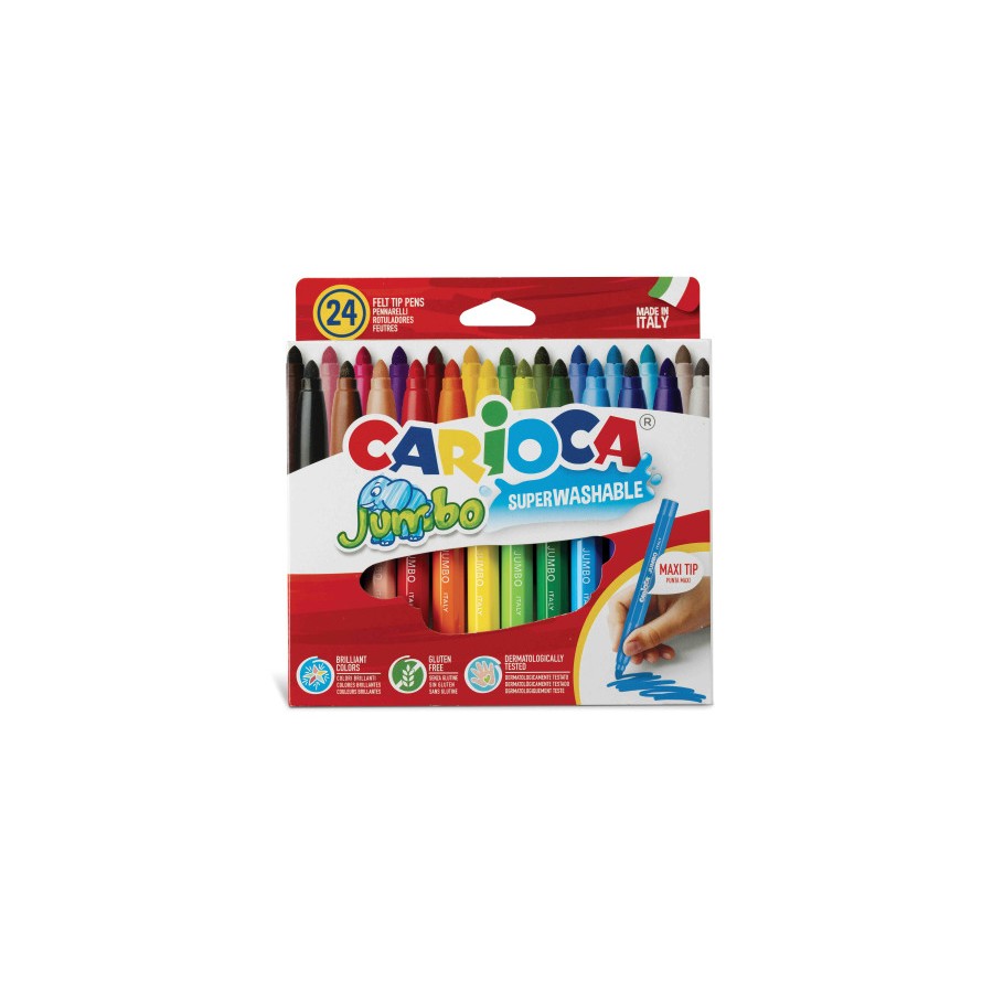 8129-CAJA 24 ROTULADORES JUMBO COLORES SURTIDOS CARIOCA 40570