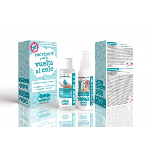 8130-PACK BACTERISAN GEL DESINFECTANTE 60ML + LIMPIADOR DE SUPERFICIES 60 ML BACTERISAN PACK
