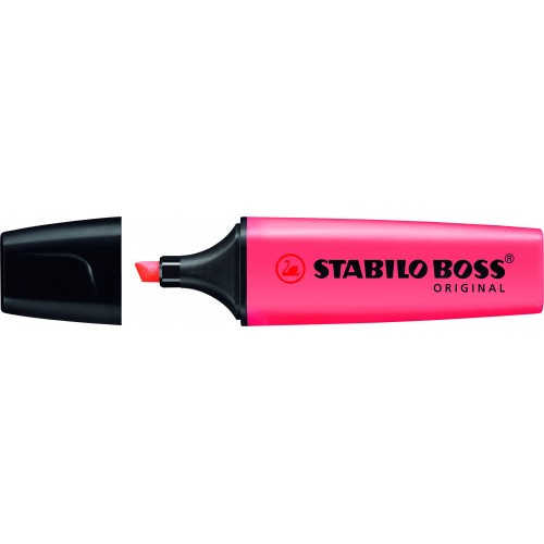 815-MARCADOR FLUORESCENTE BOSS ORIGINAL TRAZO 2/5MM. ROJO STABILO 70/40