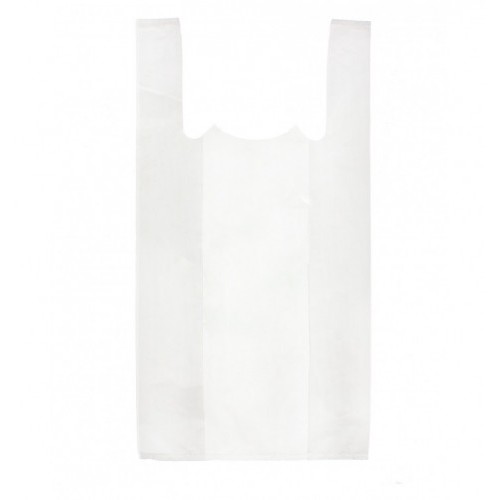 8173-PAQUETE 50 BOLSAS CAMISETA 42X28X53CM PLASTICO RECICLADO 200 MICRAS