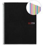 8177-CUADERNO ESPIRAL NB-8 A4 200 HOJAS 5X5MM POLIPROPILENO NEGRO MIQUELRIUS 42006