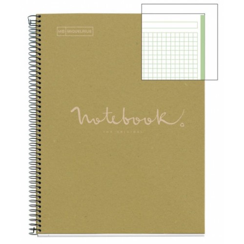 8187-CUADERNO 100% RECICLADO NB-1 A4 80HOJAS ECOVERDE EMOTIONS MR MIQUELRIUS 6091