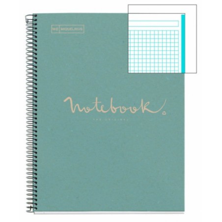 8189-CUADERNO 100% RECICLADO NB-1 A4 80HOJAS ECOAZUL EMOTIONS MIQUELRIUS 6092