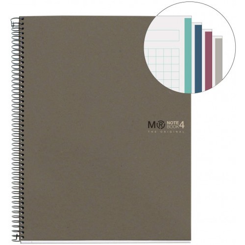 8198-CUADERNO 100% RECICLADO NB-4 A5 120HOJAS ECOGRIS MIQUELRIUS 6084