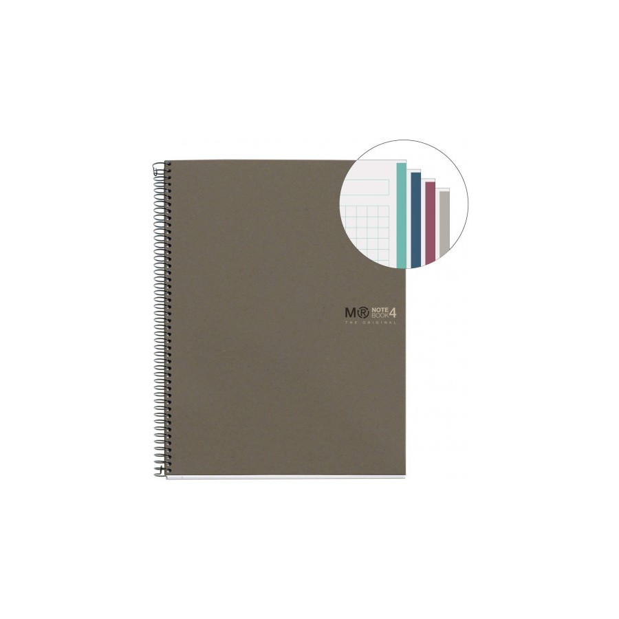 8198-CUADERNO 100% RECICLADO NB-4 A5 120HOJAS ECOGRIS MIQUELRIUS 6084