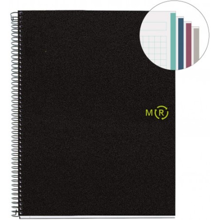8201-CUADERNO 100% RECICLADO NB-4 A4 120HOJAS TAPAS POLIPROPILENO MIQUELRIUS 6038