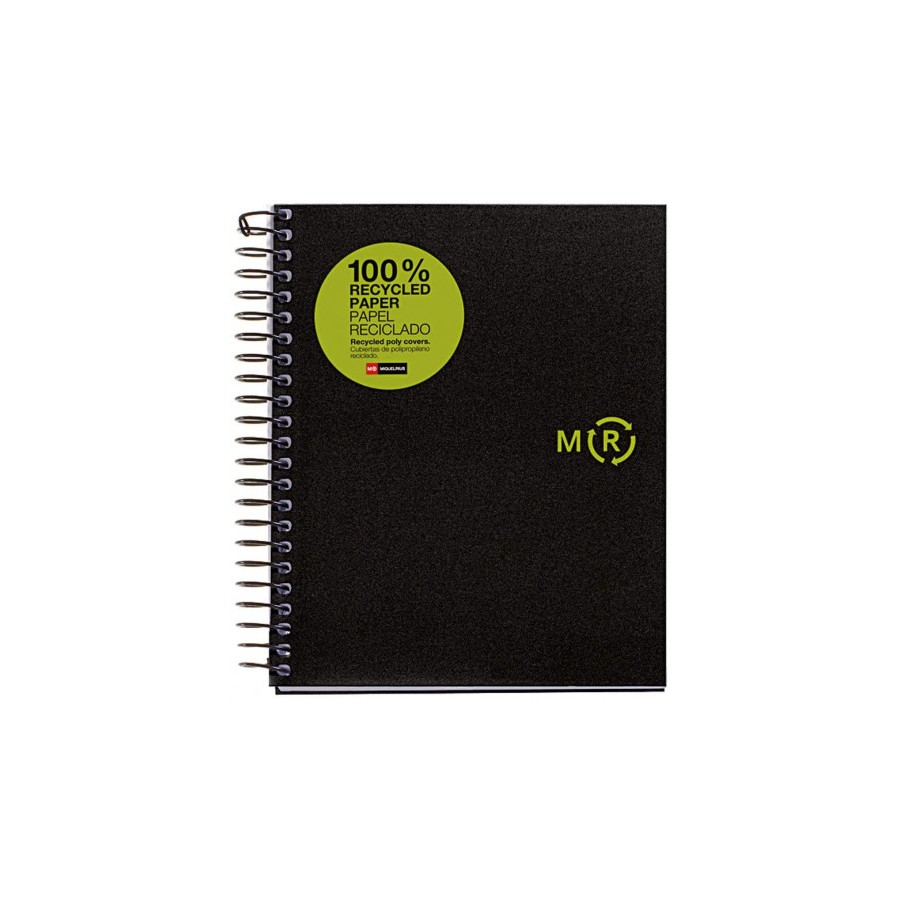 8203-CUADERNO 100% RECICLADO NB-4 A5 120HOJAS TAPAS POLIPROPILENO MIQUELRIUS 6039
