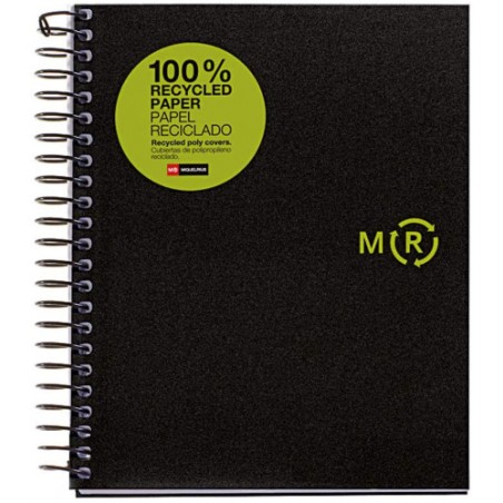 8203-CUADERNO 100% RECICLADO NB-4 A5 120HOJAS TAPAS POLIPROPILENO MIQUELRIUS 6039