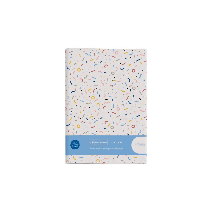 8223-CUADERNO GRAPADO A4 50HOJAS PAUTA 3MM MR CON EJERCICIOS RUBIO MIQUELRIUS 8145.