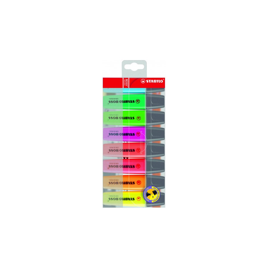 823-ESTUCHE 8 MARCADORES FLUORESCENTES BOSS TRAZO 2/5MM. SURTIDOS STABILO 70/8