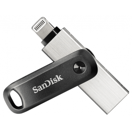 8275-SanDisk iXpand unidad flash USB 64 GB USB Type-A / Lightning 3.2 Gen 2 (3.1 Gen 2) Negro, Plata