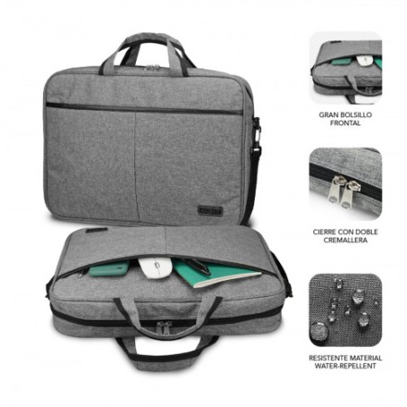 8320-SUBBLIM Maletin Ordenador Elite Laptop Bag 15,6" Grey