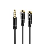 8474-Ewent EC1641 cable de audio 0,3 m 3,5mm 2 x 3.5mm Negro