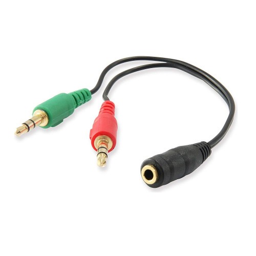 8476-Ewent EC1642 cable de audio 0,15 m 3,5mm 2 x 3.5mm Negro, Verde, Rojo