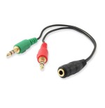 8476-Ewent EC1642 cable de audio 0,15 m 3,5mm 2 x 3.5mm Negro, Verde, Rojo