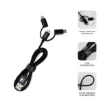 8486-SUBBLIM CARGADOR USB DE VIAJE/PARED 2xUSB (2.4A) + CABLE 3EN1 BLACK Negro Interior